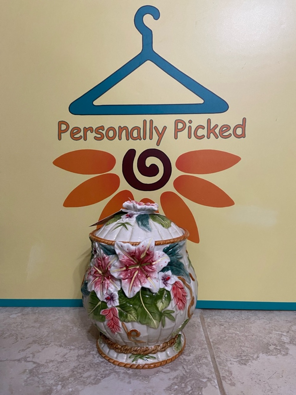 Corner Ruby Hibiscus Canister
